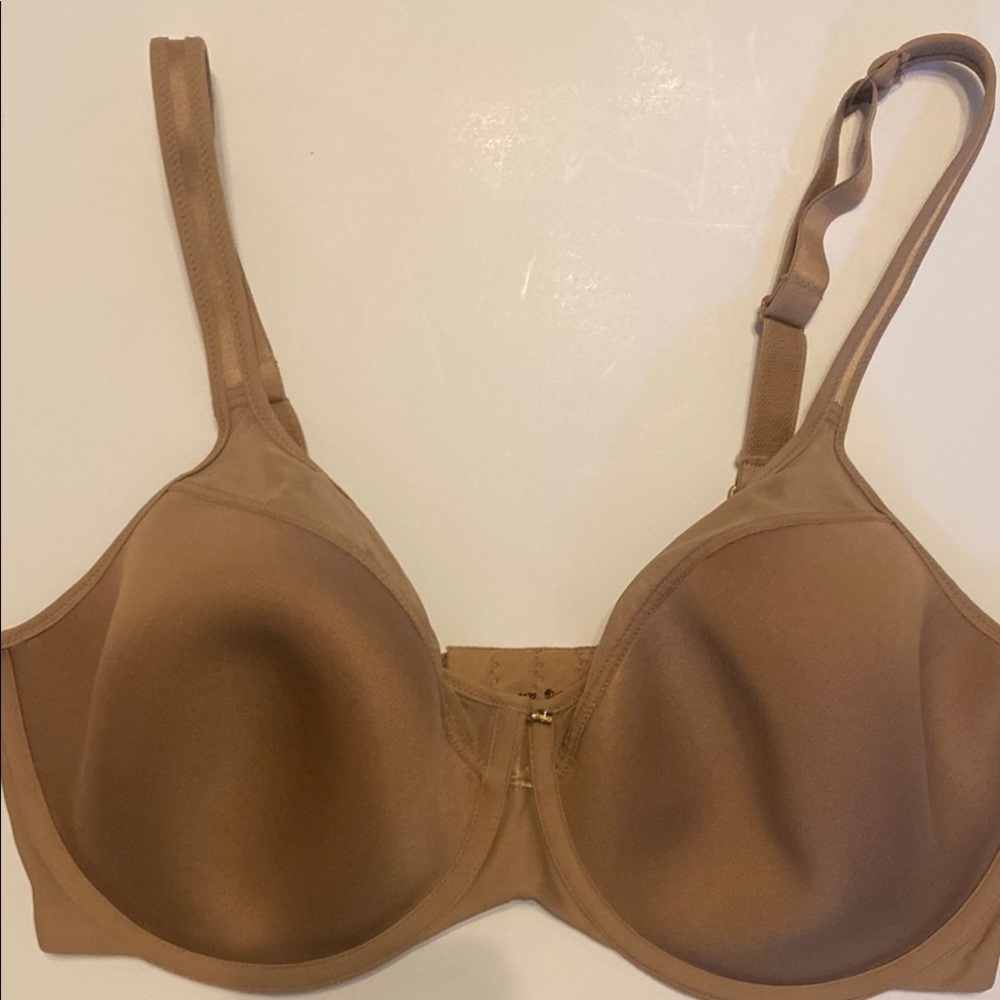 Bali Tan Underwire Bra One Smooth Ultra Illusion Neckline Size 36 DD